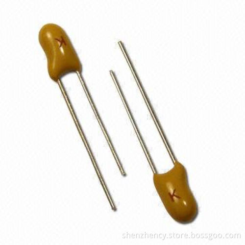 0.68uf 50V DIP Tantalum Capacitor, Resin-coated, Radial-lead, Compliant with RoHS Directive